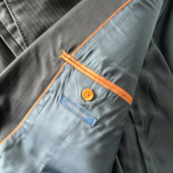 Paul Betenely Navy Stripe Suit. - Picture 2 of 3